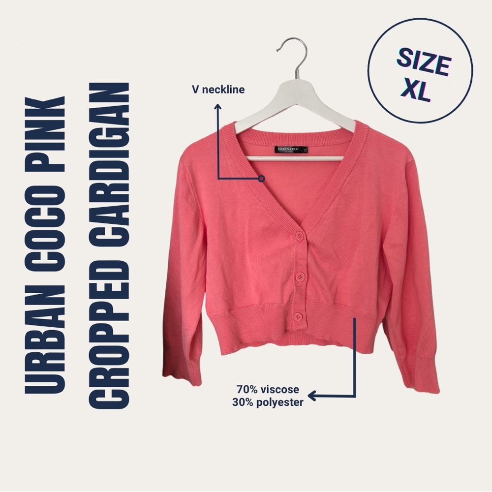 Pink Cropped Cardigan